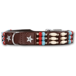 Läder Halsband med indianer design vackert 